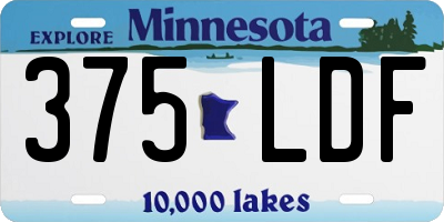 MN license plate 375LDF