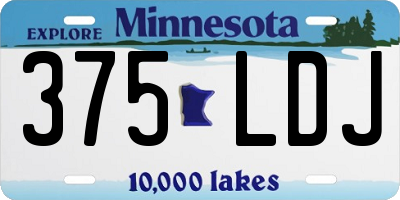 MN license plate 375LDJ