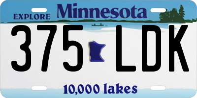 MN license plate 375LDK