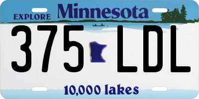 MN license plate 375LDL