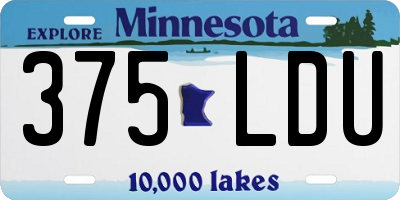 MN license plate 375LDU
