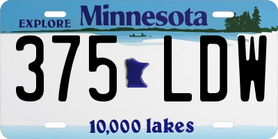 MN license plate 375LDW
