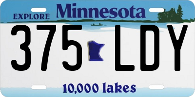 MN license plate 375LDY