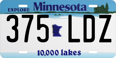 MN license plate 375LDZ