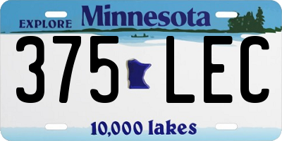 MN license plate 375LEC