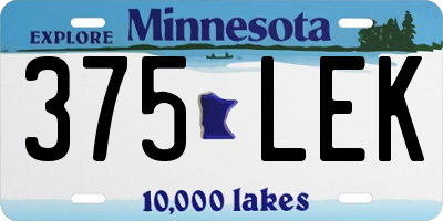 MN license plate 375LEK