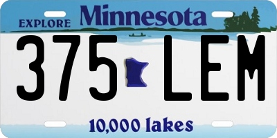 MN license plate 375LEM