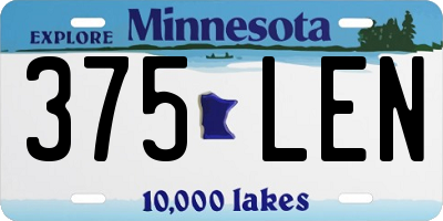 MN license plate 375LEN