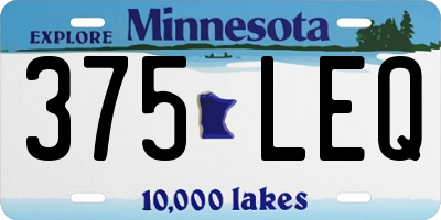 MN license plate 375LEQ