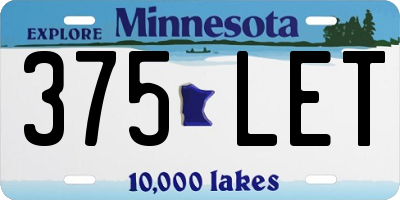 MN license plate 375LET