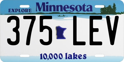 MN license plate 375LEV