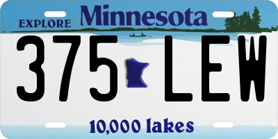 MN license plate 375LEW
