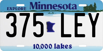 MN license plate 375LEY