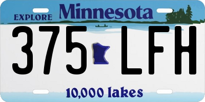 MN license plate 375LFH