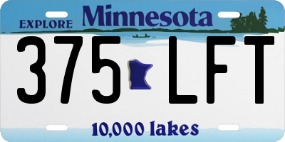 MN license plate 375LFT