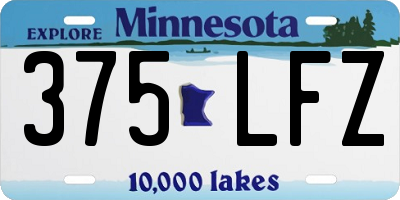 MN license plate 375LFZ