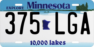 MN license plate 375LGA