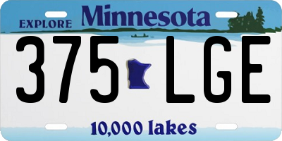 MN license plate 375LGE