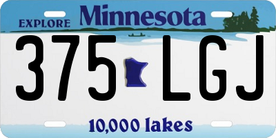 MN license plate 375LGJ