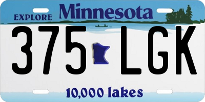 MN license plate 375LGK