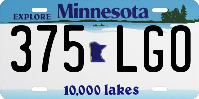 MN license plate 375LGO