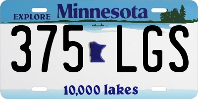 MN license plate 375LGS