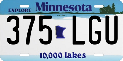 MN license plate 375LGU