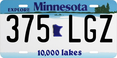 MN license plate 375LGZ