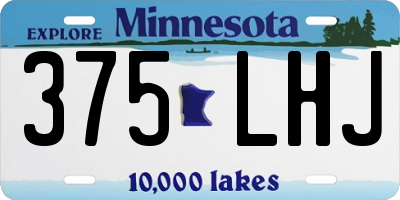 MN license plate 375LHJ