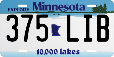 MN license plate 375LIB