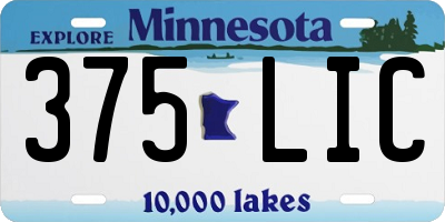MN license plate 375LIC