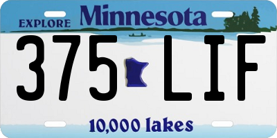MN license plate 375LIF