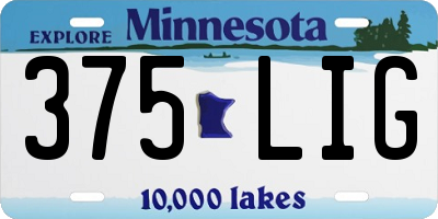 MN license plate 375LIG
