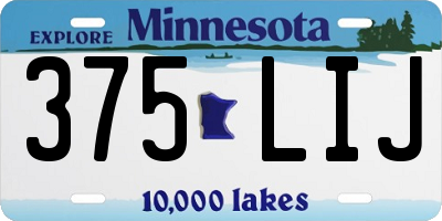 MN license plate 375LIJ