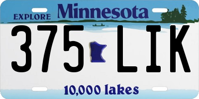 MN license plate 375LIK