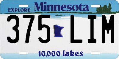 MN license plate 375LIM