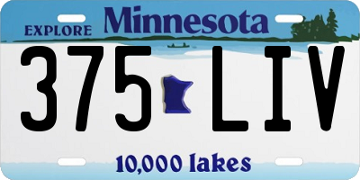 MN license plate 375LIV
