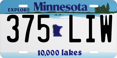 MN license plate 375LIW