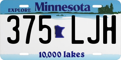 MN license plate 375LJH