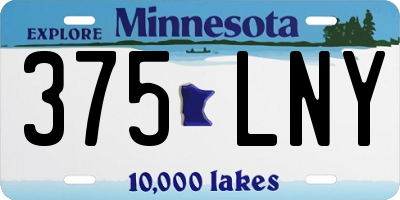 MN license plate 375LNY