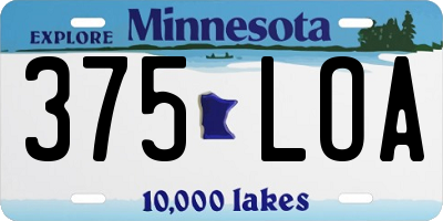 MN license plate 375LOA