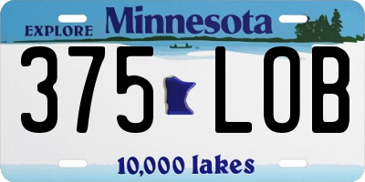 MN license plate 375LOB