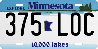 MN license plate 375LOC