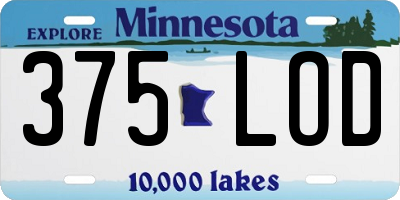 MN license plate 375LOD