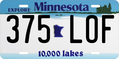 MN license plate 375LOF