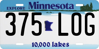 MN license plate 375LOG