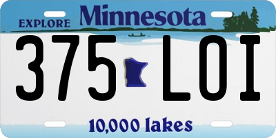 MN license plate 375LOI