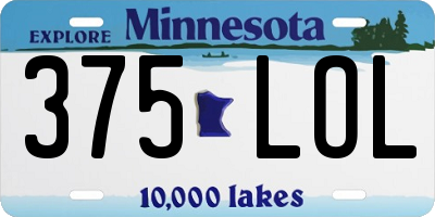 MN license plate 375LOL