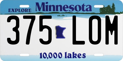 MN license plate 375LOM