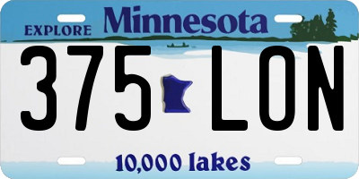 MN license plate 375LON